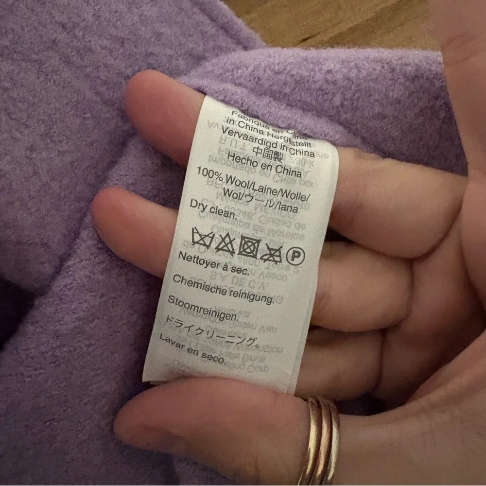 J CREW The Daphne Topcoat in Italian Boiled Wool in Lavender Size 6 Petite - Picture 7 of 10